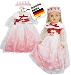 Heless 1680 - Puppenkleid Winterprinzessin Lumi in Wei&szlig; und Rosa, mit Krone und