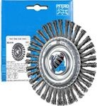 PFERD Rundb&uuml;rste PIPE, 115 x 6mm, gezopft, 0,50mm Stahldraht, X-LOCK (22,23 mm),