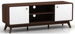 Dorel Home Furnishings Cassie | TV-M&ouml;bel mit 2 T&uuml;ren in Nussbaum-Optik Wei&szlig;