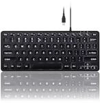 Perixx PERIBOARD-332 Wired Backlit USB Keyboard - Mini 11.22x4.57x0.83 Inches - Slim
