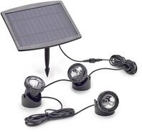 Pontec PondoSolar LED Set 3 - Beleuchtungsset mit 3 LED Lampen und Solar Panel /