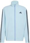 adidas Men's Essentials 3-Stripes Woven Tracktop, Icey Blue/Night Navy/Night
