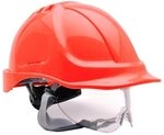Portwest Endurance Visier Helm, Gr&ouml;&szlig;e: Einheitsgr&ouml;&szlig;e, Farbe: Rot, PW55RER