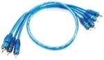 Sinustec 14197 RCA-08-4 Cinchkabel 4-Kanal 80cm L&auml;nge blau transparent