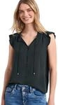 Street One Damen Blusentop mit Split Neck und R&uuml;schen