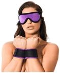 rimba Handfesseln mit Augenmaske violett-schwarz