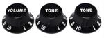 Fender Stratocaster&reg; Knobs, Black (Volume, Tone, Tone) (3)