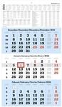 Zettler 3-Monatskalender blau 2026 &ndash; Wandkalender 33 &times; 59 cm mit Datumsschieber, 3
