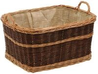Dehner Weidenkorb mit Jute, ca. 60 x 47 x 31 cm, Weide, dunkelbraun