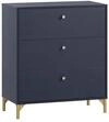 Schildmeyer Kommode Alfa 155478, Nachtblau/goldfarben, 80 x 40 x 91,4 cm