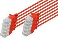 DIGITUS LAN Kabel Cat 6 &ndash; 5 m &ndash; 10 St&uuml;ck &ndash; Slim &ndash; U/UTP &ndash; Rot | 1...