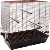 Flamingo Vogelk&auml;fig &ndash; Voliere V&ouml;gel &ndash; Macha Kupfer/Schwarz &ndash; 78&times;47,5&times;77,5