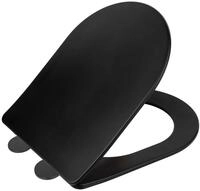 WENKO WC-Sitz Galati, flacher Toilettensitz in D-Form mit Absenkautomatik, aus