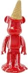Kare Design Deko Figur Gelato Bear, Rot, B&auml;r, Polyresin, 40x16x15cm (H/B/T)
