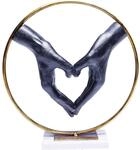 Kare Design Deko Objekt Elements Heart Hand, Schwarz/Gold, 34x32x11 cm,...