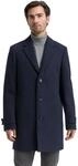 Tom Tailor Herren 1046987 Wollmantel Mit Reverskragen, 32530 - Blue Small