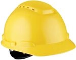 3M H700NVG Schutzhelm H700-Serie mit Ratsche und Kunststoffschwei&szlig;band, Gelb