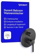 Duravit Balcoon Wannenarmatur Aufputz f&uuml;r 2 Verbraucher mit Umstellventil,