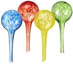Relaxdays Bew&auml;sserungskugeln Glas, 4er Set, HxD: 15 x 6 cm, Gie&szlig;kugeln f&uuml;r