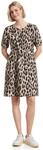 Street One Damen Knielanges Kleid mit Split Neck und Print