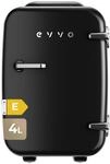 EVVO F4 Mini-K&uuml;hlschrank im Retro-Stil, schwarz, 4 l, Mini-K&uuml;hlschrank f&uuml;r Cremes,