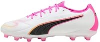 PUMA Unisex King 20 Match FG/AG Fu&szlig;ballschuh, White-Poison Pink-Bright Aqua,...