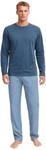 CALIDA Relax Streamline Pyjama, Schlafanzug, lang Herren, aus 100% Baumwolle...