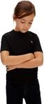 Calvin Klein Kinder Unisex T-Shirt Kurzarm Mono Mini Badge aus Baumwolle, Schwarz