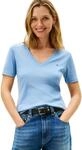 Tommy Hilfiger Damen T-Shirt Kurzarm New Slim Cody mit V-Ausschnitt, Blau (Clear