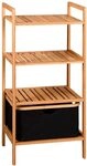 Kesper | Regal mit Korb, Material: Bambus, Polyester, Ma&szlig;e: 44 x 34 x 93,5 cm,