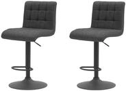 Hela Tische, 2er Set Barhocker Hochstuhl Erika, Bezug Webstoff Anthrazit, 360&deg;