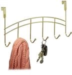 Relaxdays T&uuml;rgarderobe, 6 Haken, zum Einh&auml;ngen, Metall, T&uuml;rhakenleiste Flur,