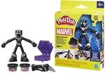 Play-Doh Black Panther Bastel-Set mit Klauen, 2 x 56 g Dosen Knetmassen, Knetwerkzeug