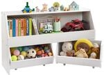 VEVOR Kinderregal B&uuml;cherregal aus Holz mit Stauraum, Spielzeugschrank mit 2...