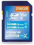 Integral 256GB UHS-II SD-Karte V60 Bis zu 300MB/s Lese- und 200MB/s