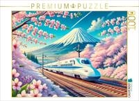 CALVENDO Puzzle Hochgeschwindigkeitszug vor dem Fujiyama | 1000 Teile...