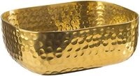 APS Schale aus Aluminium mit geh&auml;mmerter, goldener Oberfl&auml;che, Brotschale, f&uuml;r