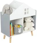 Relaxdays Kinderregal Hausform, 6 F&auml;cher, HxBxT: 65,7 x 60 x 30 cm,...