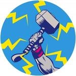 Komar Marvel DOT runde und selbstklebende Vlies Fototapete - Avengers Thor's...