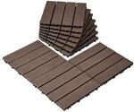 VEVOR Terrassenfliesen, 10er-Set, Balkonfliesen 30 x 30 cm, Klickfliesen,