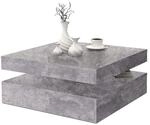FORTE Coffe Tables Couchtisch mit Ablagefl&auml;che und rotierender Tischplatte,