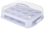Relaxdays Muffin Transportbox, 24 Cupcakes & Muffins, 2 Etagen, Tragegriff, HBT...