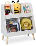 Relaxdays Kinderregal, HxBxT: 66 x 60 x 30 cm, 5 F&auml;cher, MDF, Holzbeine,
