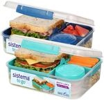 Sistema TO GO Bento-Box Cubes | 1,65 L | Brotdose f&uuml;r Pause mit F&auml;chern und