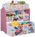 Relaxdays Kinderregal mit 6 Aufbewahrungsboxen, HxBxT: 66 x 63 x 30 cm,...