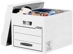 BANKERS BOX Aufbewahrungskarton mit Deckel aus stabiler B-Flute Wellpappe,...