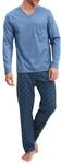 CALIDA Relax Imprint Pyjama, Schlafanzug, lang Herren, 100% Baumwolle,...