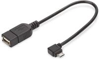 DIGITUS USB 2.0 Adapter-Kabel - 0.15 m - USB Micro B (St) zu USB A (Bu) - 480...