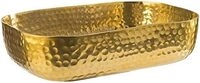 APS 40693 Schale, 23 x 15,5 cm, H: 6 cm, Aluminium, Gold-Look, geh&auml;mmerte Oberf&auml;che