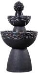 Teamson Home Garten Outdoor Brunnen Klassischer 3-stufiger Sockelbrunnen mit